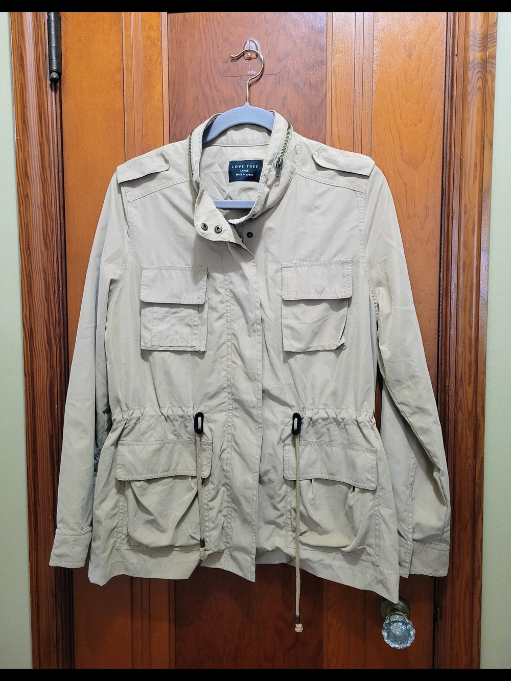 Love Tree Light Beige Military-Style Field Jacket